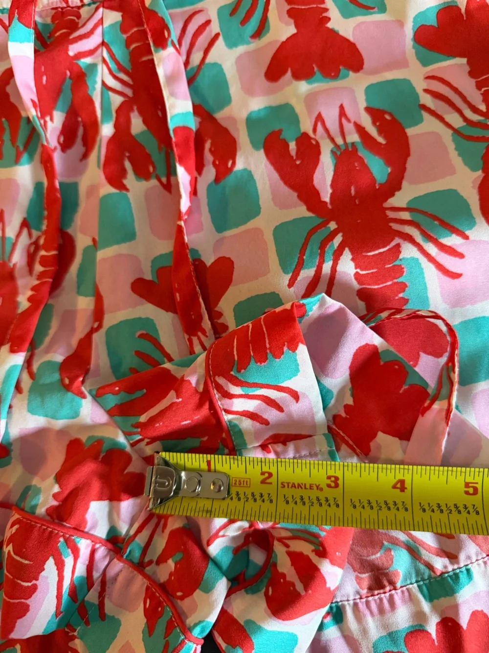Bouffant’s and Broken Hearts Lobster Print Short Pajama Set